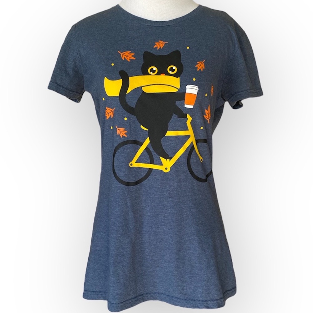 INSTANT MESSAGE Black Cat Pumpkin Spice Fall T Shirt